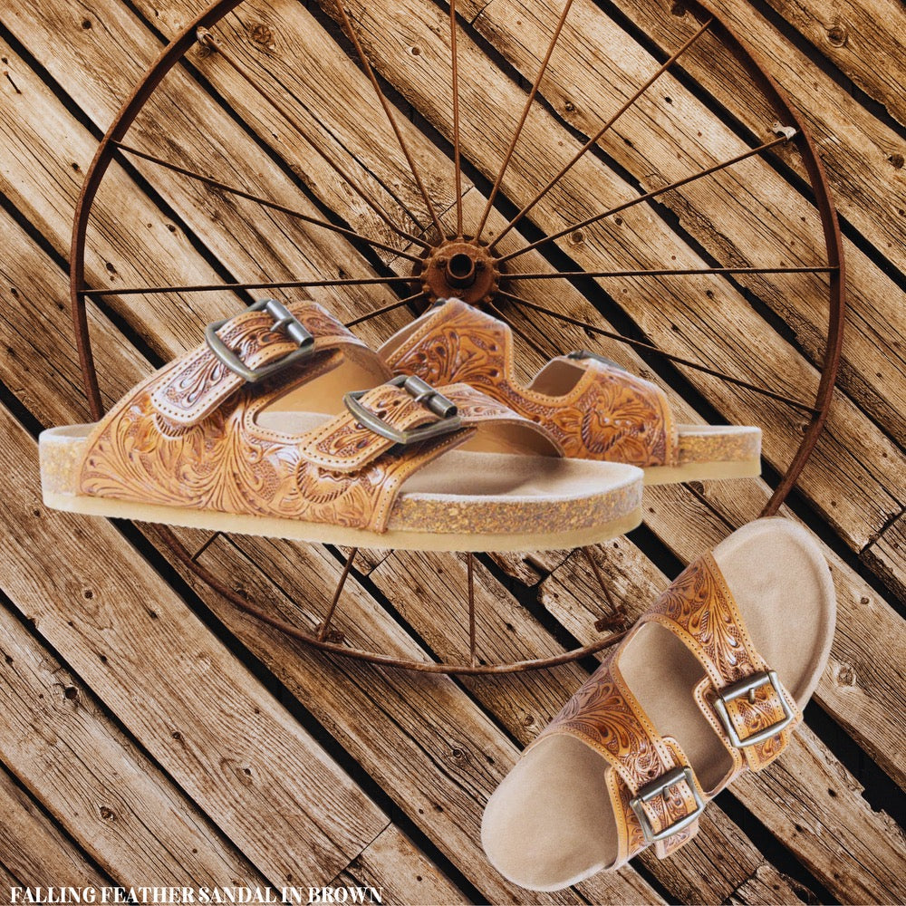 Falling Feathers Sandal - Brown
