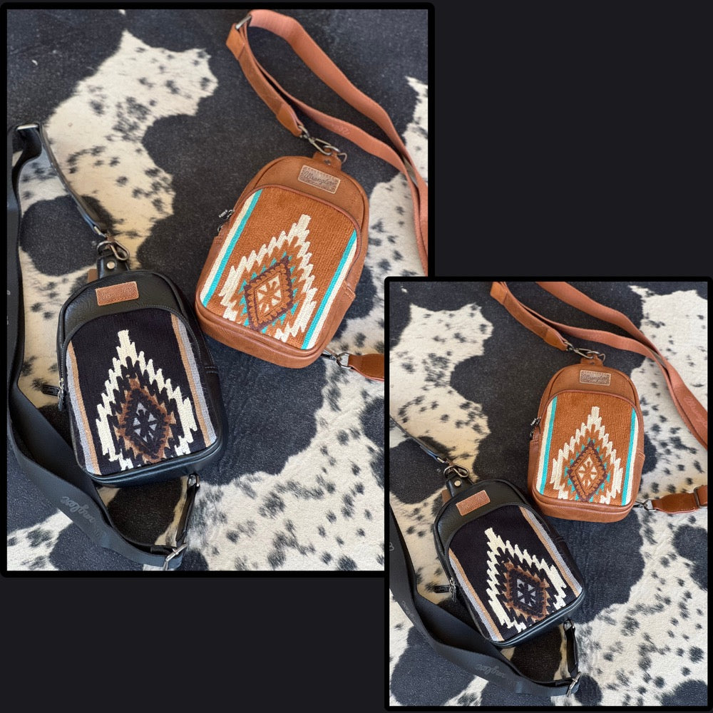 Wrangler Aztec Knitted Sling Bag