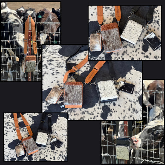 Trinity Ranch Genuine Hair on Cowhide Phone Purse Set